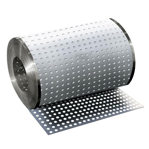 Lochblech aus Edelstahl 304, Metallgitter mit 8 mm Löchern – Dekoratives und Sicherheitsgitter for Fensterbänke, Geländer, Blumenständer, 10–60 cm x 200 cm(57cm x 200cm) von BTBTB