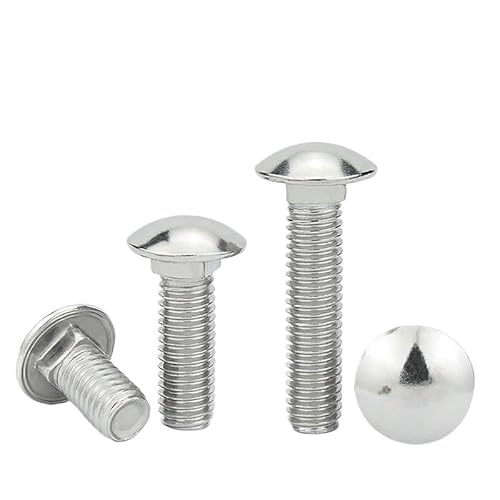 Schlossschrauben, Schlossbolzen 304 Edelstahl-Fachwerkschrauben mit Rundkopf und Vierkantansatz M4 M5 M6 M8 M10 M12(M4x16(30Pcs)) von BTBTB