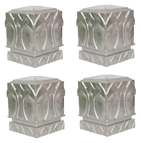 Zaunpfostenkappen, Metall-Zaunpfostenkappe, Schutzgeländerpfostenabdeckung, Aluminiumquadrat, Einsatzrohrabdeckung, Schutzendkappe, 4 Stück(150x150mm) von BTBTB