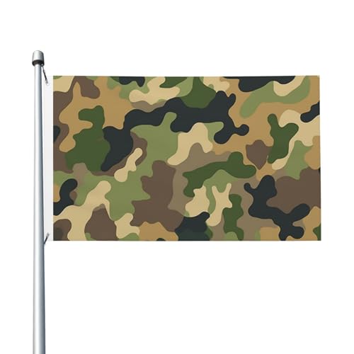 Einfarbige Flagge mit Camouflage-Druck, 90 x 150 cm, lustige hängende Flagge, Grußbanner mit Metallösen, personalisierte Gartenflagge für drinnen und draußen, Party, Heimdekoration von BTCOWZRV