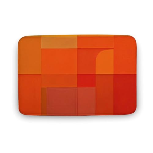 Fußmatte saugfähige Badematte für den Außenbereich, rutschfest, weich, Badezimmerteppich, 50 x 80 cm, Eingangstürmatte für Eingang, Orange und Grau, abstrakter Teppich, waschbar, Türteppich für Fußmatte saugfähige Badematte für den Außenbereich, rutschfest, weich, Badezimmerteppich, 50 x 80 cm, Eingangstürmatte für Eingang, Orange und Grau, abstrakter Teppich, waschbar, Türteppich für von BTCOWZRV