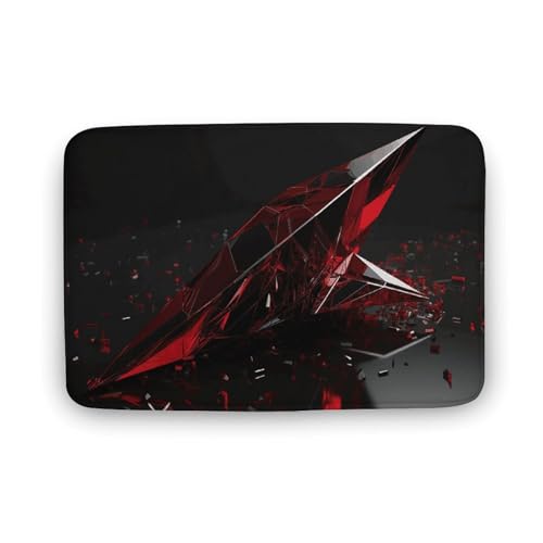 Fußmatte saugfähige Badematte für den Außenbereich, rutschfest, weich, Badezimmerteppich, 50 x 80 cm, Haustürmatte für Eingang, rot, unregelmäßiger Glasteppich, waschbar, Türteppich für Innenraum Fußmatte saugfähige Badematte für den Außenbereich, rutschfest, weich, Badezimmerteppich, 50 x 80 cm, Haustürmatte für Eingang, rot, unregelmäßiger Glasteppich, waschbar, Türteppich für Innenraum von BTCOWZRV