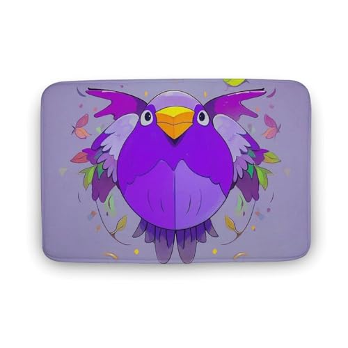 Fußmatte saugfähige Badematte für den Außenbereich, rutschfest, weich, Badezimmerteppich, 50 x 80 cm, Haustürmatte für Eingang, violettes Vogelmuster, waschbar, Türteppich für Innenraum Fußmatte saugfähige Badematte für den Außenbereich, rutschfest, weich, Badezimmerteppich, 50 x 80 cm, Haustürmatte für Eingang, violettes Vogelmuster, waschbar, Türteppich für Innenraum von BTCOWZRV