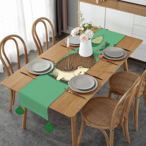 Rustikaler Tischläufer Igel Apfel Tischläufer Bauernhausstil Tischläufer saisonale Küche Esstisch Dekor für Zuhause Party Tischdekorationen Hochzeit 35,6 x 152,4 cm Rustikaler Tischläufer Igel Apfel Tischläufer Bauernhausstil Tischläufer saisonale Küche Esstisch Dekor für Zuhause Party Tischdekorationen Hochzeit 35,6 x 152,4 cm von BTCOWZRV