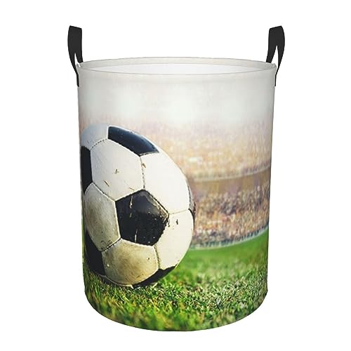 Wäschekorb mit Fußball-Motiv, faltbar, wasserdicht, schmutzige Kleidung, Organizer, Aufbewahrungskorb mit Griffen von BTCOWZRV