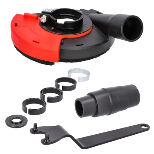 BTEC Staubabsaugung Absaughaube für Winkelschleifer mit Bürstenkranz für Ø 100 mm 115mm 125mm - für staubarmes Arbeiten mit Adapterstück und Staubsaugeranschluss von BTEC