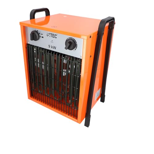 BTEC Heizlüfter 9000 Watt - Elektroheizer - Elektroheizung - 2 Heizstufen - Frostwächter - Perfekt für Baustelle, Werkstatt, Garage - Heizstrahler - 9kW Heizer von BTEC