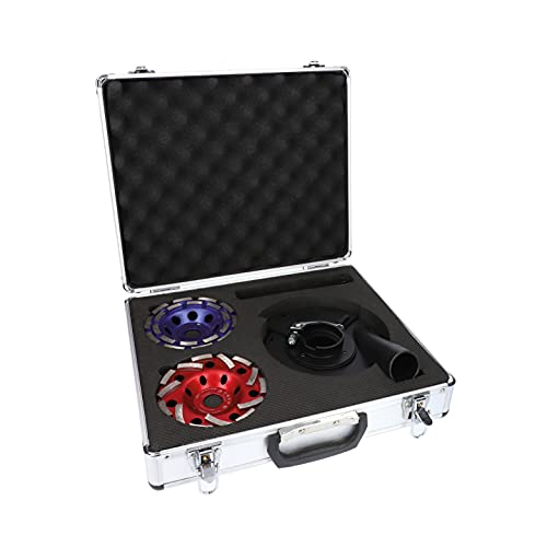 BTEC Topfschleifer-Set 125 mm Twin Speed mit Absaugung für Winkelschleifer, staubarmes arbeiten mit Adapterstück für Staubsauger von BTEC