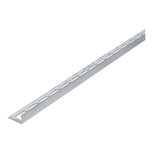 Fliesenschiene, Fliesenprofil, Winkelprofil, Edelstahl (V2A) gebürstet, Länge 2,50 m 10 mm Höhe 5 Stück Setpreis von BTEC