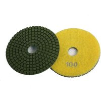 Nass-Schleifpad mit Klettverschluss k 100 / gelb / kratzfreier Basis-Schliff 125 mm von BTEC