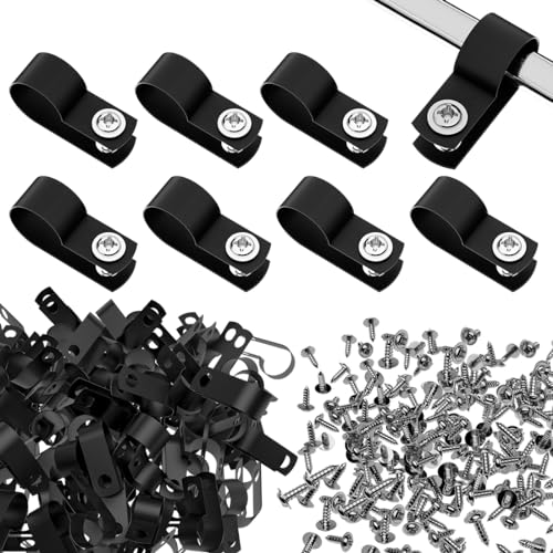 BTF-LIGHTING 100pcs Schwarz 1/4 Zoll R-Typ Nylon Kunststoff Kabelklammern mit Edelstahl-Schrauben für den Innenbereich im Freien elektrische Kabelklemme Veranstalter Kabelmanagement BTF-LIGHTING 100pcs Schwarz 1/4 Zoll R-Typ Nylon Kunststoff Kabelklammern mit Edelstahl-Schrauben für den Innenbereich im Freien elektrische Kabelklemme Veranstalter Kabelmanagement von BTF-LIGHTING