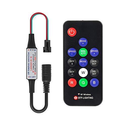 BTF-LIGHTING 14 Schlüssel WS2811 und WS2812B DC5V/12V Wireless RF LED RGB Controller 300 verschiedene Arten von Digital Color LED-Licht-Modul Streifen Schwarz BTF-LIGHTING 14 Schlüssel WS2811 und WS2812B DC5V/12V Wireless RF LED RGB Controller 300 verschiedene Arten von Digital Color LED-Licht-Modul Streifen Schwarz von BTF-LIGHTING