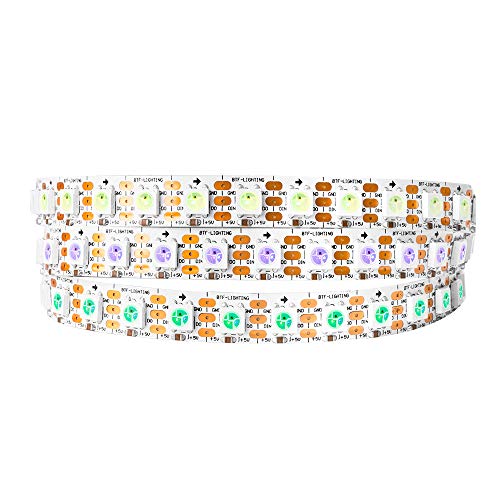 BTF-LIGHTING 1M 100 LEDs/Pixels/m WS2812B RGB Weiß PCB Adressierbare Strip Streifen mit 5050 SMD LEDs 5V IP30 Nicht wasserdicht(Nicht inhalt Netzteil und Controller) von BTF-LIGHTING