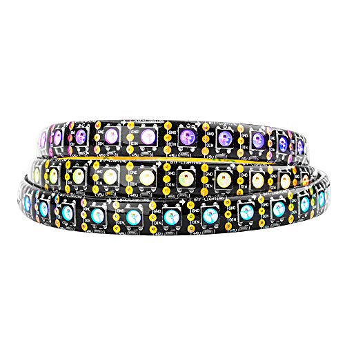 BTF-LIGHTING 1M 100 LEDs/Pixels/m WS2812B RGB adressierbare Strip Streifen mit 5050 SMD LEDs Nicht wasserdicht IP65 von BTF-LIGHTING