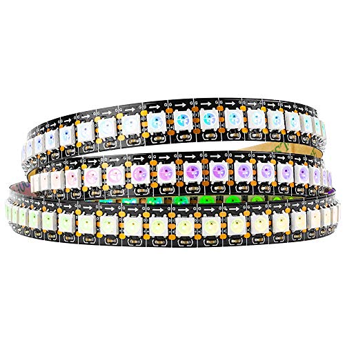 BTF-LIGHTING 1M 144 LEDs/Pixels/m WS2812B Schwarz PCB RGB adressierbare Strip Streifen mit 5050 SMD LEDs NichtWasserdicht IP30 von BTF-LIGHTING