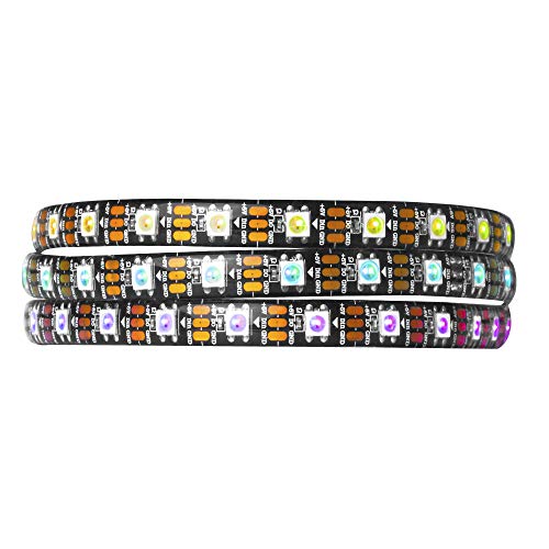 BTF-LIGHTING 1M 60 LEDs/Pixels/m WS2812B Schwarz PCB RGB adressierbare Strip Streifen mit 5050 SMD LEDs Wasserdicht IP65 von BTF-LIGHTING