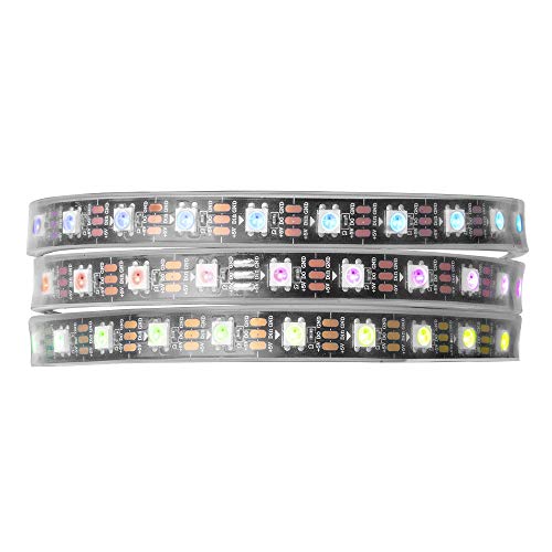 BTF-LIGHTING 1M 60 LEDs/Pixels/m WS2812B Schwarz PCB RGB adressierbare Strip Streifen mit 5050 SMD LEDs Wasserdicht in Rohr IP67 von BTF-LIGHTING