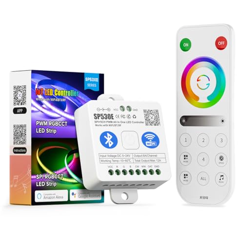 BTF-LIGHTING 4 Zonen 2.4GHz RF Fernsteuerung RB4 & SP530E WiFi Bluetooth Steuerung Kit Unterstützung FCOB COB SMD PWM oder SPI RGBCCT RGBWW LED Streifen DC5V DC12V DC24V BTF-LIGHTING 4 Zonen 2.4GHz RF Fernsteuerung RB4 & SP530E WiFi Bluetooth Steuerung Kit Unterstützung FCOB COB SMD PWM oder SPI RGBCCT RGBWW LED Streifen DC5V DC12V DC24V von BTF-LIGHTING