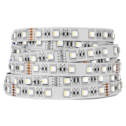 BTF-LIGHTING RGBCW 5050 RGBWW RGB+Kühles Weiß(6000K-6500K) 4 Farben in 1 LED 5m 60LEDs/m Mehrfarbiges LED-Leuchtband IP30 Nicht wasserdicht Weiß PCB DC24V Für Innendekorationen von BTF-LIGHTING