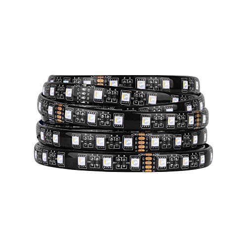 BTF-LIGHTING 5050 RGBW RGB+Kühles Weiß(6000K-6500K) 4 Farben in 1 LED 5m 60LEDs/m Mehrfarbiges LED-Leuchtband IP65 Silikonbeschichtung Wasserdichte schwarze PCB DC24V Für Innendekorationen von BTF-LIGHTING