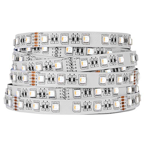BTF-LIGHTING 5050 RGBW RGB+Warmweiß(2700K-3000K) 4 Farben in 1 LED 5m 60LEDs/m Mehrfarbiges LED-Leuchtband IP30 Nicht wasserdicht Weiß PCB DC24V Für Innendekorationen von BTF-LIGHTING