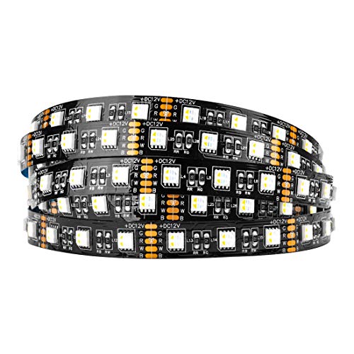 BTF-LIGHTING 5050 RGBW RGB+Warmweiß(2700K-3000K) 4 Farben in 1 LED 5m 60LEDs/m Mehrfarbiges LED-Leuchtband IP30 Nicht wasserdicht schwarze PCB DC12V Für Innendekorationen von BTF-LIGHTING
