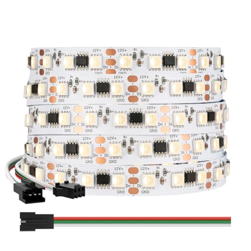 BTF-LIGHTING WS2814 RGBW 4in1 IC Adressierbarer LED-Streifen 5050SMD RGB+Warmweiß 4in1 5M 84LEDs/m DC12V Weiß PCB IP30 Nicht Wasserdicht Dreamcolor für Innen Dekoration DIY-Projekt (nur Streifen) von BTF-LIGHTING
