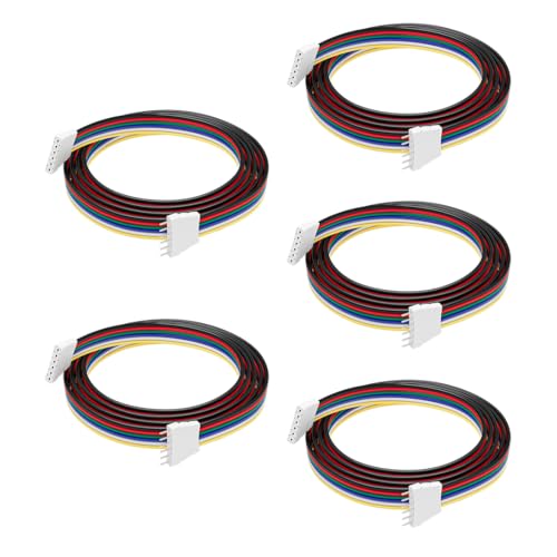 BTF-LIGHTING 6PIN 22AWG JST SM LED Stecker 5Stück/Pack männliche Buchse mit 0.5m Kabel für PWM SMD FCOB RGBCCT LED Streifen ohne Löten Controller Draht von BTF-LIGHTING