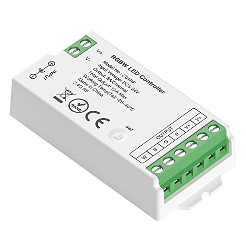 BTF-LIGHTING C04RF 2.4Ghz RGBW LED Controller für RGBW LED Streifen Farbe ändern Kompatibel mit RC03RFB WR01RF RF Fernbedienung Funktionen erweitern Arbeit mit RF Tuya Gateway(Nicht inhalt Gateway) von BTF-LIGHTING