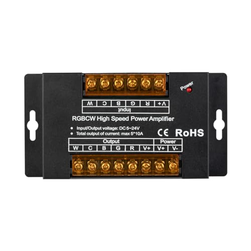 BTF-LIGHTING CCT RGB RGBW RGBCCT LED-Streifen 5 Kanal Hochgeschwindigkeits-Signalverstärker Arbeit mit 3pin 4pin 5pin 6pin DC12V/DC24V Max 10A 5050SMD LED Strip Geeignet für Long Distance LED Projekte BTF-LIGHTING CCT RGB RGBW RGBCCT LED-Streifen 5 Kanal Hochgeschwindigkeits-Signalverstärker Arbeit mit 3pin 4pin 5pin 6pin DC12V/DC24V Max 10A 5050SMD LED Strip Geeignet für Long Distance LED Projekte von BTF-LIGHTING