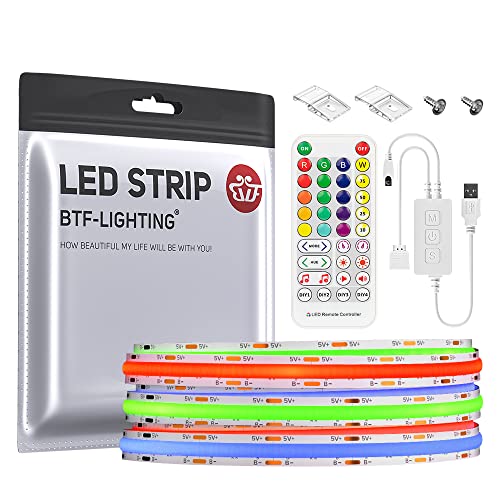 BTF-LIGHTING FCOB RGB USB LED Streifen Kit 2M 576LEDs/m COB FOB RGB DC5V IP30 Nicht Wasserdicht LED Strip mit SP613E-USB Controller und 2pc Befestigungsclips und Schrauben für DIY Heimdekoration BTF-LIGHTING FCOB RGB USB LED Streifen Kit 2M 576LEDs/m COB FOB RGB DC5V IP30 Nicht Wasserdicht LED Strip mit SP613E-USB Controller und 2pc Befestigungsclips und Schrauben für DIY Heimdekoration von BTF-LIGHTING