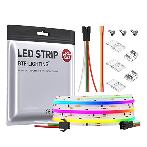 BTF-LIGHTING FCOB SPI RGB Flexible Hohe Dichte COB LED-Streifen WS2811 IC LED Strip 3M 720LEDs/m 21W/M DC12V IP30 Nicht Wasserdicht Chasing Farbe DIY Dekoration(Nicht inhalt Controller&Netzteil) von BTF-LIGHTING