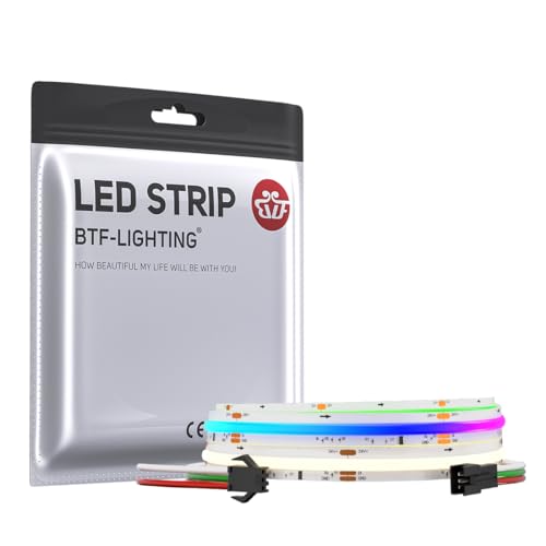 BTF-LIGHTING FCOB SPI RGBNW(4000K) Flexible Hohe Dichte COB LED-Streifen WS2814 IC RGBW LED Strip 1M 784LEDs/m 21W/M DC24V IP30 Chasing Farbe DIY Dekoration(Nicht inhalt Controller&Netzteil) von BTF-LIGHTING
