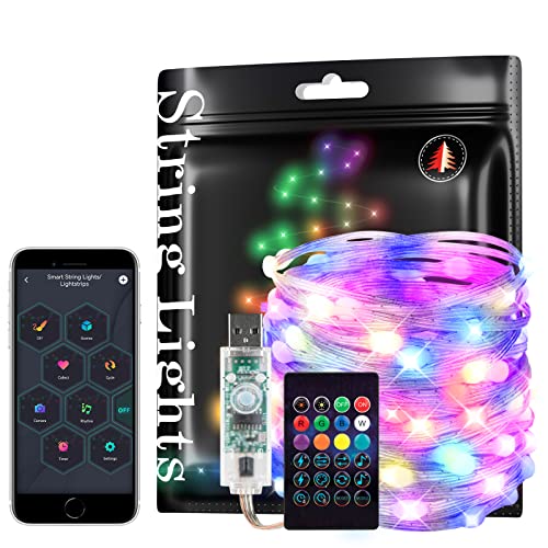 BTF-LIGHTING Intelligente Lichterketten RGB IC WS2812B IC 10M Transparenter Draht USB Bluetooth Twinkle mit Timer und Fernbedienung Musik Sync Modi Farbe Chasing Lichter für Weihnachten IP65 DC5V BTF-LIGHTING Intelligente Lichterketten RGB IC WS2812B IC 10M Transparenter Draht USB Bluetooth Twinkle mit Timer und Fernbedienung Musik Sync Modi Farbe Chasing Lichter für Weihnachten IP65 DC5V von BTF-LIGHTING
