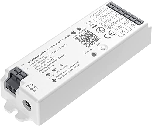 BTF-LIGHTING 5 in 1 WB5 2,4 GHz WiFi Controller Kompatibel mit Alexa Google Home Assistant Smartphone APP-Steuerung für monochrome RGB RGBW WW+CW RGB CCT LED-Streifen BTF-LIGHTING 5 in 1 WB5 2,4 GHz WiFi Controller Kompatibel mit Alexa Google Home Assistant Smartphone APP-Steuerung für monochrome RGB RGBW WW+CW RGB CCT LED-Streifen von BTF-LIGHTING