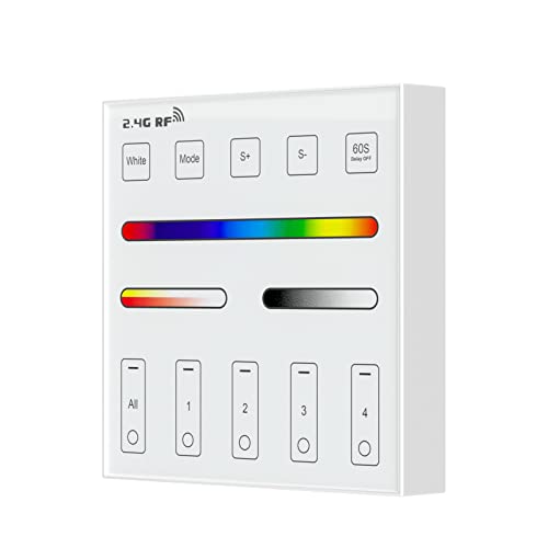 BTF-LIGHTING WR01RF Wireless 2,4G RF 4 Zonen RGB/RGBW/RGBCCT Wandmontage Smart Panel Fernbedienung Angetrieben durch 2pcs AAA Batteries 3V Arbeit mit LM052 LM053 C03W C04W C05W usw Controller BTF-LIGHTING WR01RF Wireless 2,4G RF 4 Zonen RGB/RGBW/RGBCCT Wandmontage Smart Panel Fernbedienung Angetrieben durch 2pcs AAA Batteries 3V Arbeit mit LM052 LM053 C03W C04W C05W usw Controller von BTF-LIGHTING