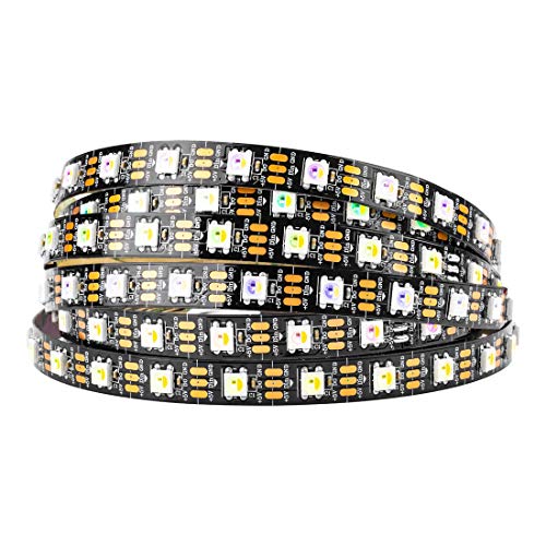 BTF-LIGHTING RGBW RGBNW Natürliches Weiß SK6812 (ähnlich WS2812B) 5m 60LEDs/pixels/m Individuell adressierbar Flexibel 4 farbe in 1 LED Traumfarbe LED Streifen nicht-wasserdicht IP30 DC5V Schwarz PCB von BTF-LIGHTING