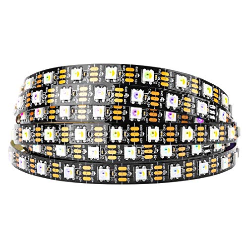 BTF-LIGHTING RGBW RGBWW Warmes Weiß SK6812 (ähnlich WS2812B) 5m 60leds/pixels/m Individuell adressierbar Flexibel 4 farbe in 1 LED Traumfarbe LED Streifen Nicht wasserdicht IP30 DC5V Schwarz PCB von BTF-LIGHTING