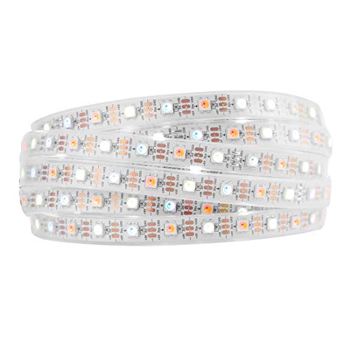 BTF-LIGHTING RGBW RGBWW Warmweiß SK6812 (ähnlich WS2812B) 5m 60LEDs/Pixels/m 300LEDs Individuell adressierbar Flexibel 4 Farbe in 1 LED Traumfarbe LED Streifen Wasserdicht IP67 DC5V von BTF-LIGHTING