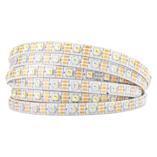 BTF-LIGHTING RGBW RGBWW Warmweiß SK6812 (ähnlich WS2812B) 5m 60LEDs/Pixels/m 300LEDs Individuell adressierbar Flexibel 4 farbe in 1 LED Traumfarbe LED Streifen Wasserdicht IP65 DC5V von BTF-LIGHTING
