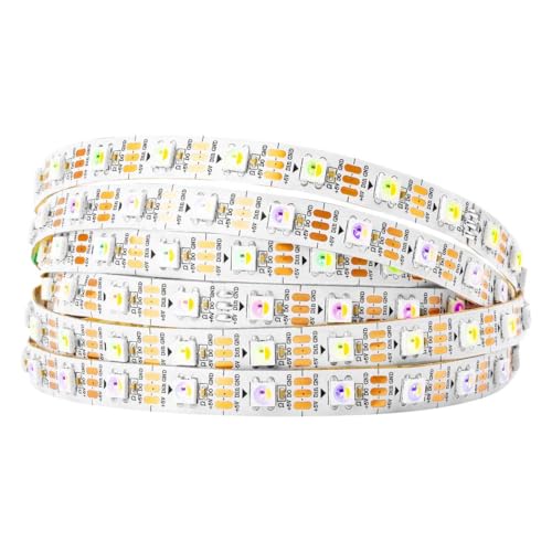 BTF-LIGHTING RGBW RGBWW Warmweiß SK6812 5m 60LEDs/Pixels/m 300LEDs Individuell adressierbar Flexibel RGB+Warm White 4 farbe in 1 LED Traumfarbe LED Streifen Nicht wasserdicht IP30 DC5V von BTF-LIGHTING