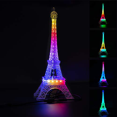 BTF-LIGHTING USB 5V Romantik Eiffelturm Eingebauter Farbwechsel Nachtlicht 9,8 Zoll 48 LEDs WS2812B RGB Mini Nachtlicht Schreibtisch Tischlampe Geburtstagsgeschenk von BTF-LIGHTING