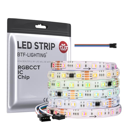 BTF-LIGHTING WS2805 SPI RGBCCT Adressierbarer Traum Farbe LED Streifen DC24V 5M 60LEDs/m RGB+Warmweiß+Kaltweiß 50Pixels Weiß PCB Lauflicht Effekt LED Band IP65 Wasserdicht DIY Dekoration(nur Streifen) BTF-LIGHTING WS2805 SPI RGBCCT Adressierbarer Traum Farbe LED Streifen DC24V 5M 60LEDs/m RGB+Warmweiß+Kaltweiß 50Pixels Weiß PCB Lauflicht Effekt LED Band IP65 Wasserdicht DIY Dekoration(nur Streifen) von BTF-LIGHTING