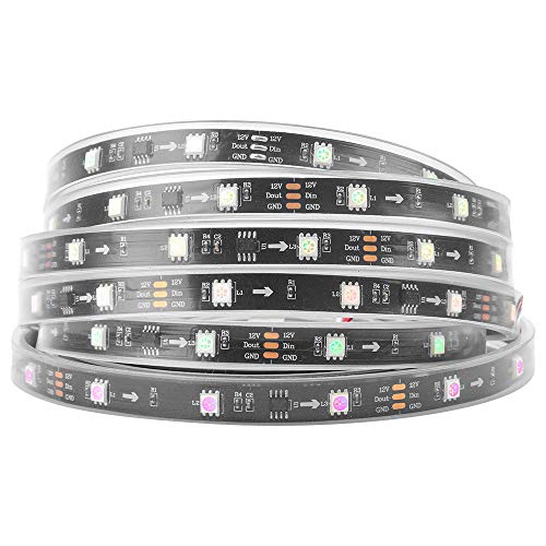 BTF-LIGHTING WS2811 RGB adressierbare Traum Farbe LED-Streifen 5m 30LEDs/m 10Pixels/m 150LEDs 50Pixels IP67 Spritzwassergeschützt Schwarz PCB Flexibel DC12V Lauflicht Effekt für Heimdekoration von BTF-LIGHTING