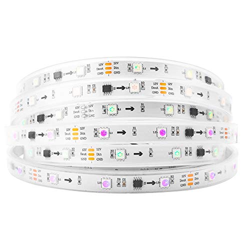 BTF-LIGHTING WS2811 RGB adressierbare Traum Farbe LED-Streifen 5m 30LEDs/m 10Pixels/m 150LEDs 50Pixels IP67 Spritzwassergeschützt Weiß PCB Flexibel DC12V Lauflicht Effekt für Heimdekoration von BTF-LIGHTING