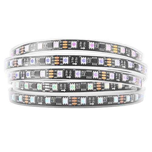 BTF-LIGHTING WS2811 RGB adressierbare Traum Farbe LED-Streifen 5m 60LEDs/m 20Pixels/m 300LEDs 100pixels IP67 Spritzwassergeschützt Schwarz PCB Flexibel DC12V Lauflicht Effekt für Heimdekoration von BTF-LIGHTING