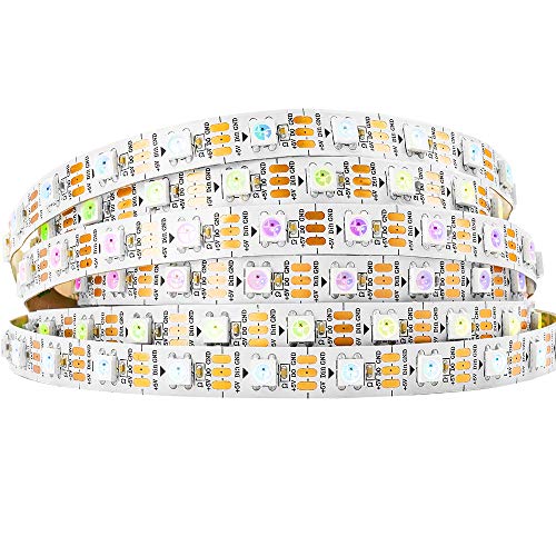 BTF-LIGHTING WS2812B 5M 60 LEDs/Pixels/m WS2812 300LEDs RGB adressierbare Streifen mit 5050 SMD LEDs 5V Weiße Leiterplatte IP30 NichtWasserdicht(Nicht inhalt Netzteil und Controller) von BTF-LIGHTING