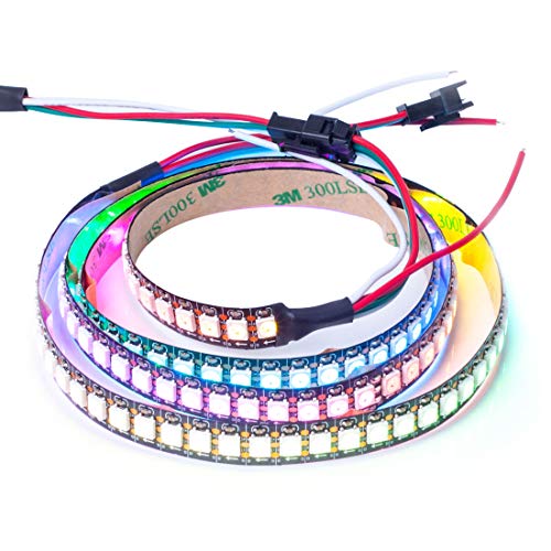 BTF-LIGHTING WS2812 ECO 1M 144LEDs RGB Individuell adressierbar WS2812 Legierungsdraht 144Pixels/m 5050 SMD Flexibler Streifen Schwarz PCB DC5V für Heimdekoration IP30 Nicht-Wasserdicht(Nur Streifen) von BTF-LIGHTING