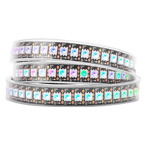 BTF-LIGHTING WS2813 (aktualisiert WS2812B) 5m 150 individuell digital adressierbare Pixel RGB-Dual-Signal-LED Flexibles Lichtband 5050 SMD IP67 wasserdicht Magic Dream Color DC5V Schwarz PCB von BTF-LIGHTING