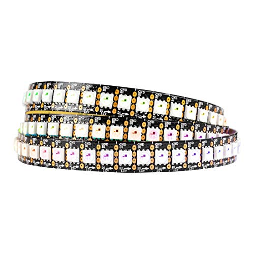 BTF-LIGHTING WS2815 (aktualisiert WS2812B) 1m 144 individuell digital adressierbare Pixel RGB-Dual-Signal-LED Flexibles Lichtband 5050 SMD IP30 Nicht wasserdicht Magic Dream Color DC12V Schwarz PCB von BTF-LIGHTING